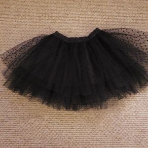 Black sheer polka dot tutu - women junior size S Like New